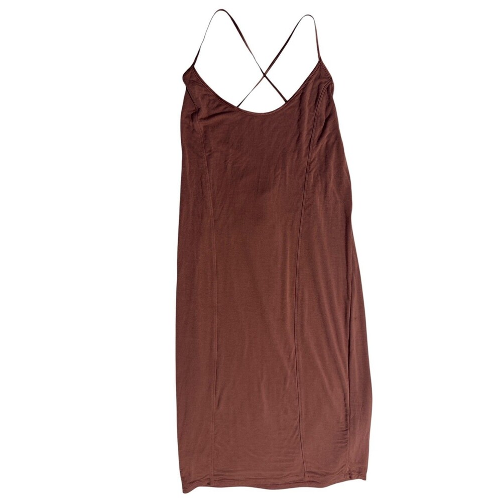 Victoria's Secret LARGE Heavenly Supersoft Cross Back Midi Dress Rose Strappy